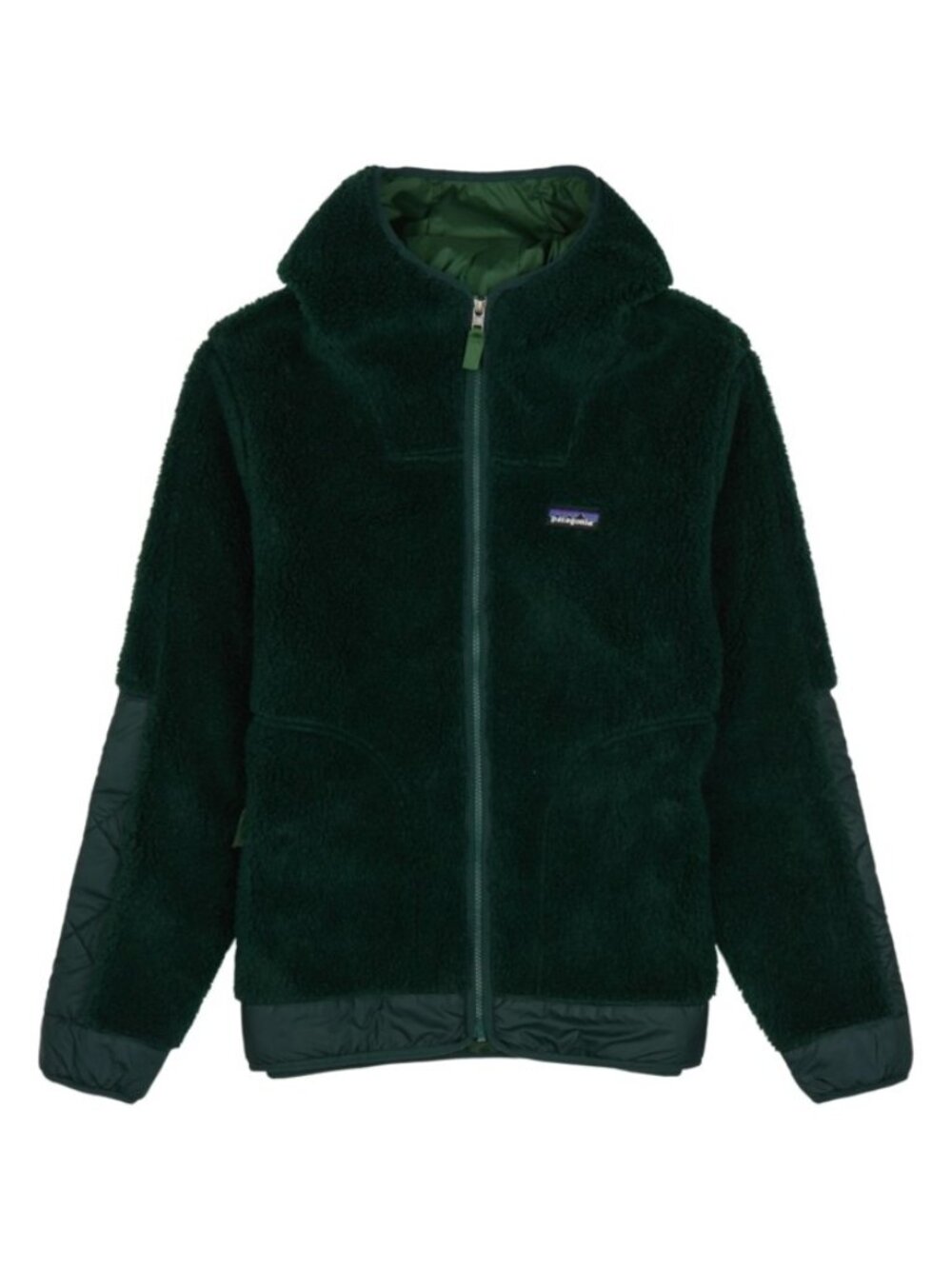Men's Patagonia Dark Green Hooded Sherpa Jacket